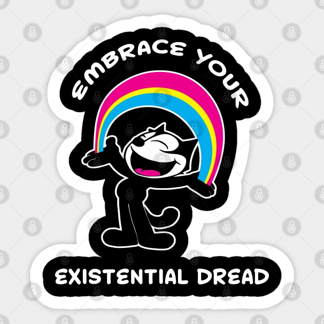 Felix the Cat Embrace Your Existential Dread Happy Felix Cat Quarantine Sticker by VogueTime